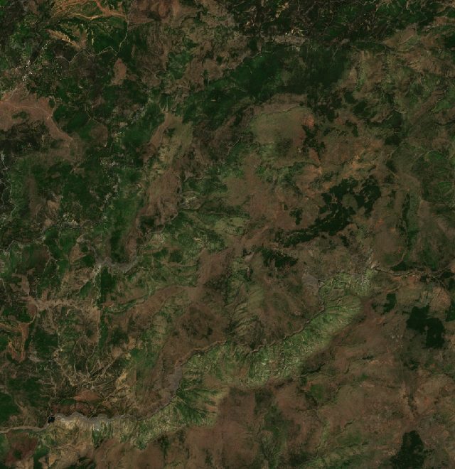 Burned area near Ungrej from space