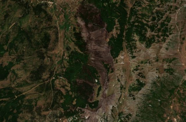 Burned area near Fushë-Lurë from space