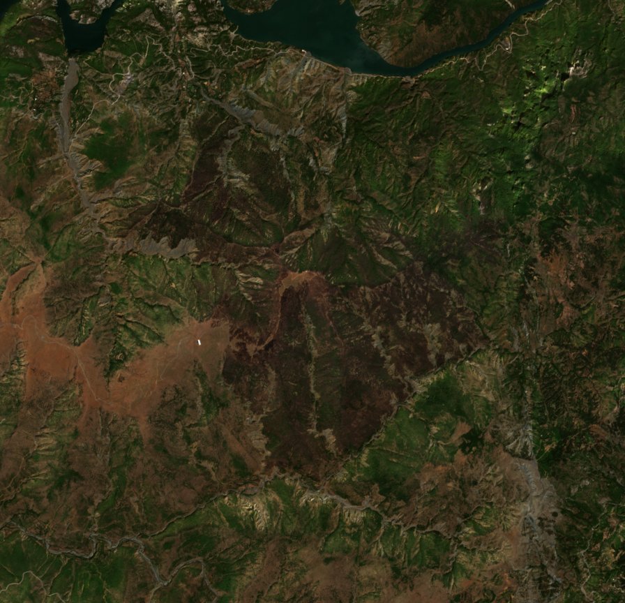 The area after the fire, August 30, 2017