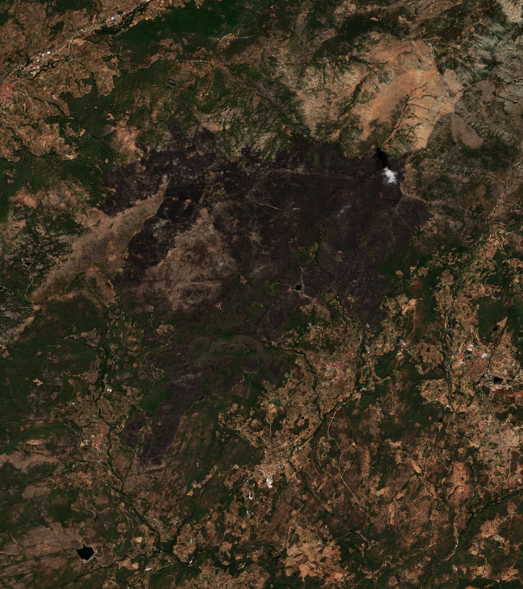 The burned area in 2020-ben