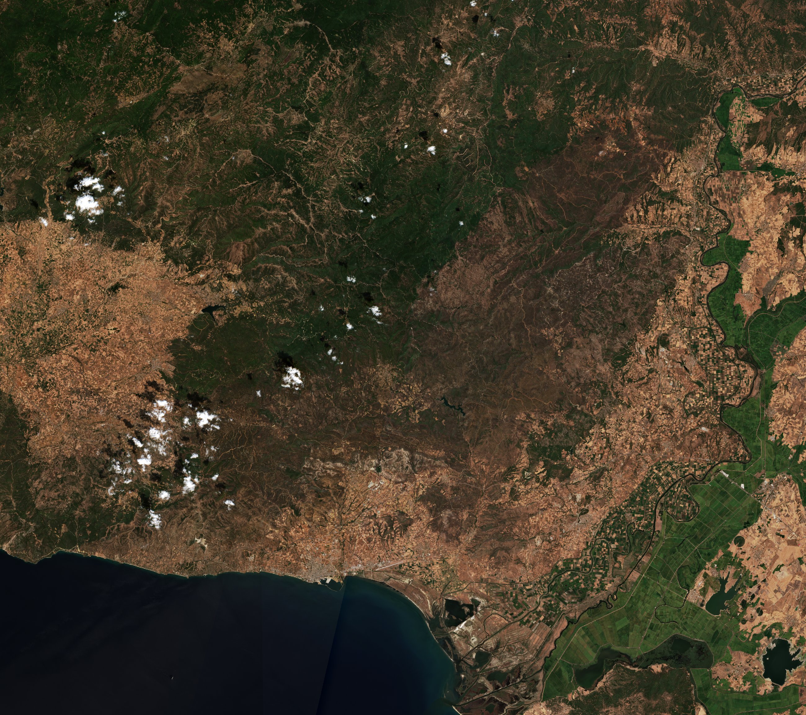 Satellite view near Alexandroupoli, Greece