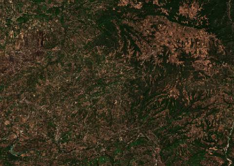 Satellite view near Archaía Olympía, Greece
