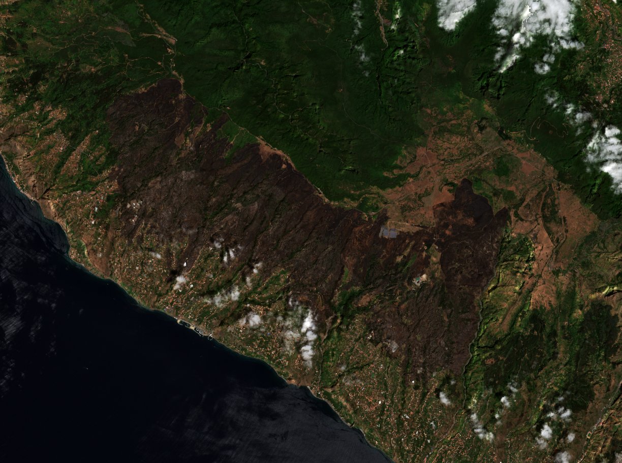 The burned area in 2016-ben