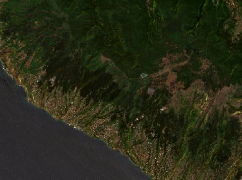 Satellite view near Arco da Calheta, Portugal