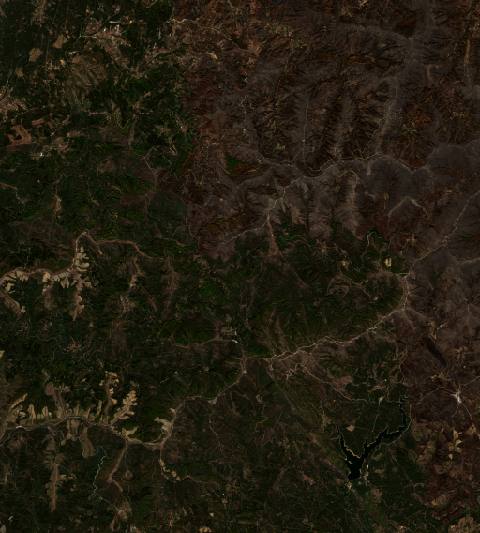 Satellite view near Arganil, Portugal