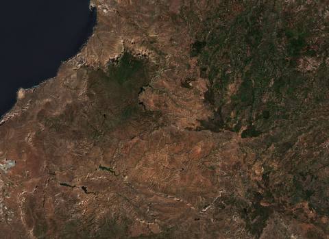 Satellite view near Artenara, Spain