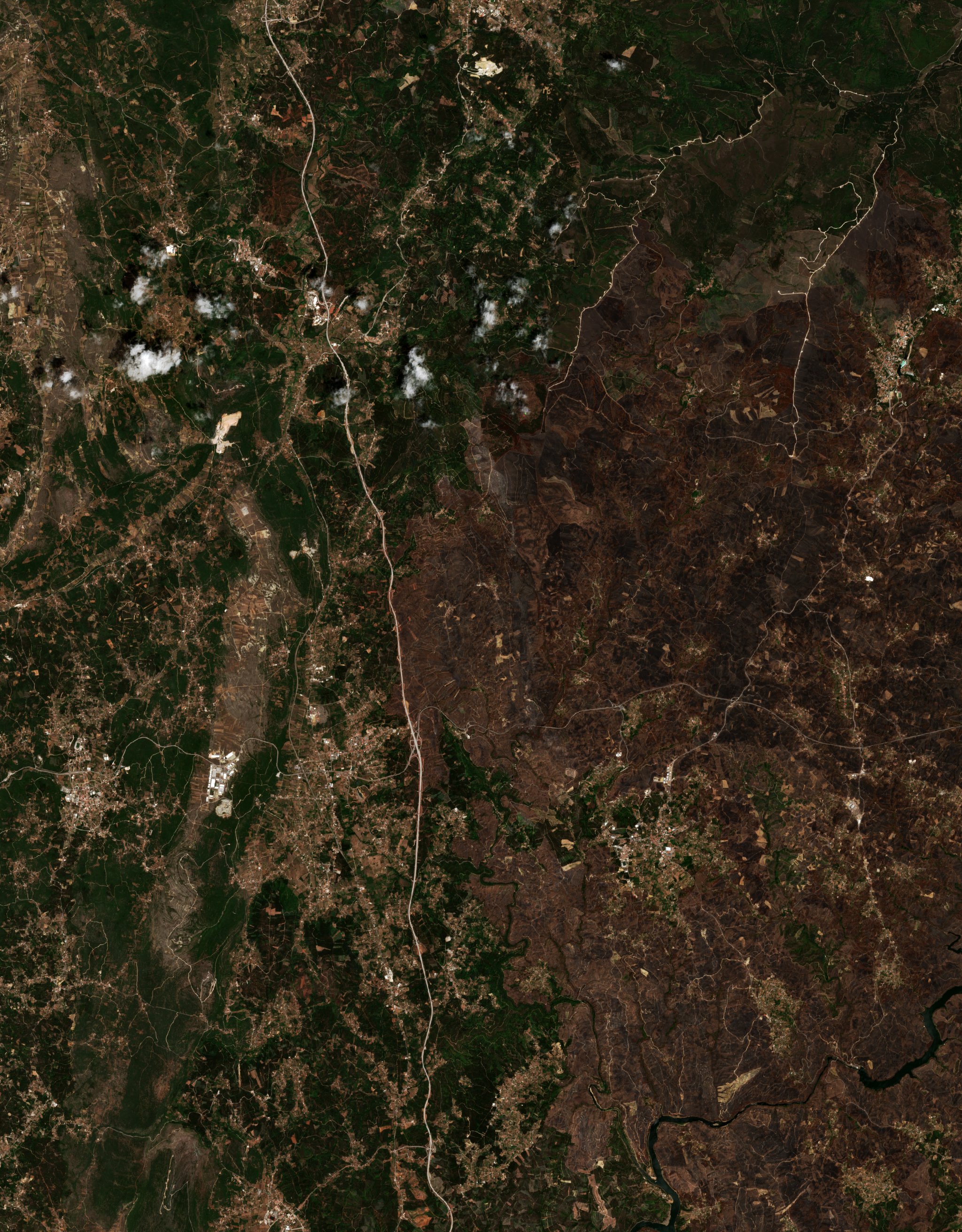 The burned area in 2017-ben