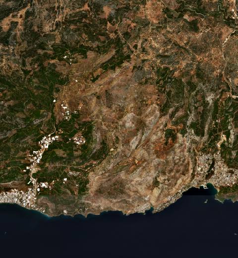 Satellite view near Aydıncık, Turkey