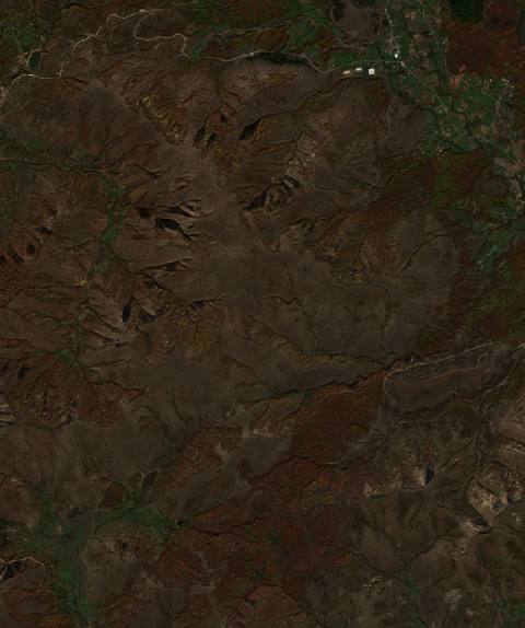 Satellite view near Bytyç, Albania