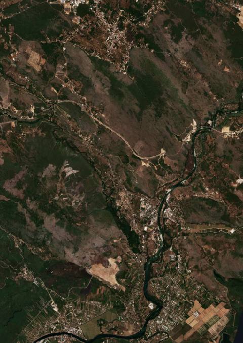 Satellite view near Čapljina, Bosnia and Herzegovina