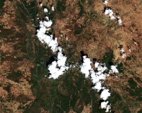 Satellite view near Chefchaouen, Morocco