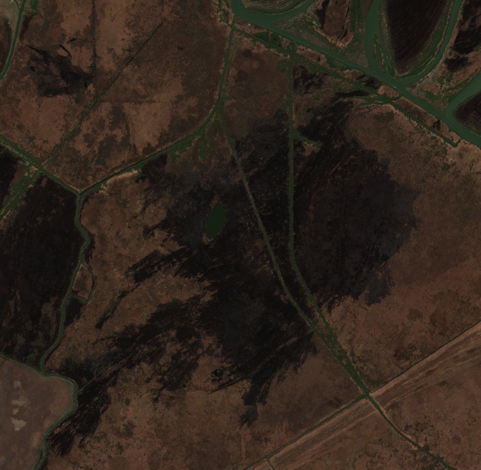 The burned area in 2020-ben
