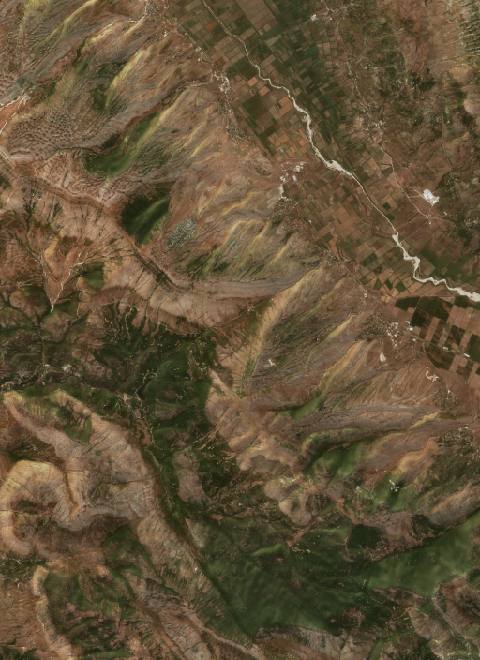 Satellite view near Delvinë, Albania