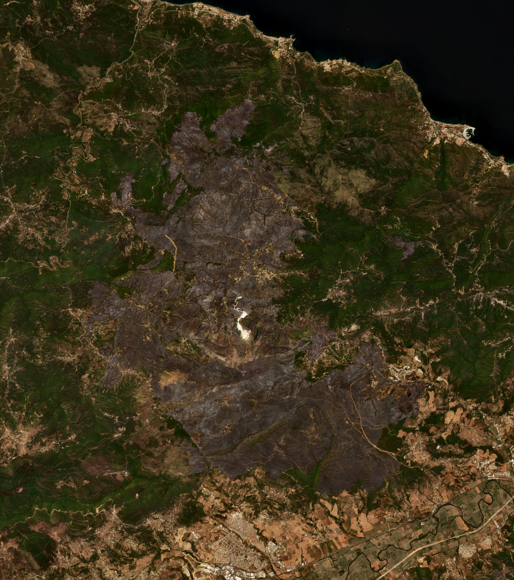The burned area in 2021-ben
