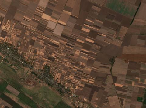 Satellite view near Fântânele, Romania