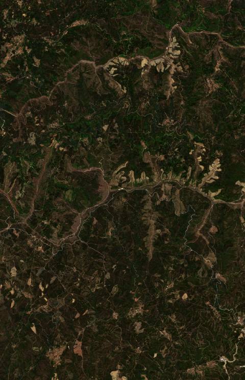 Satellite view near Góis, Portugal