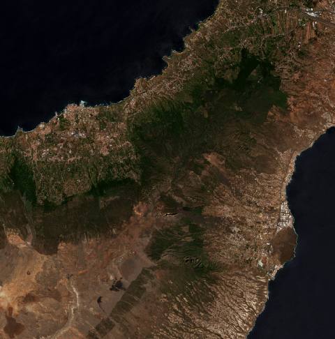 Satellite view near La Orotava, Spain