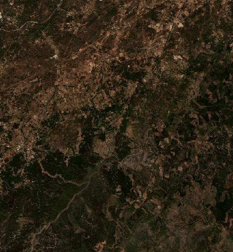 Satellite view near Manteigas, Portugal