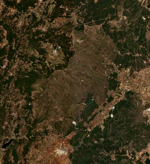 Satellite view near Menderes, Turkey