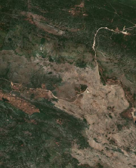 Satellite view near Metković, Croatia