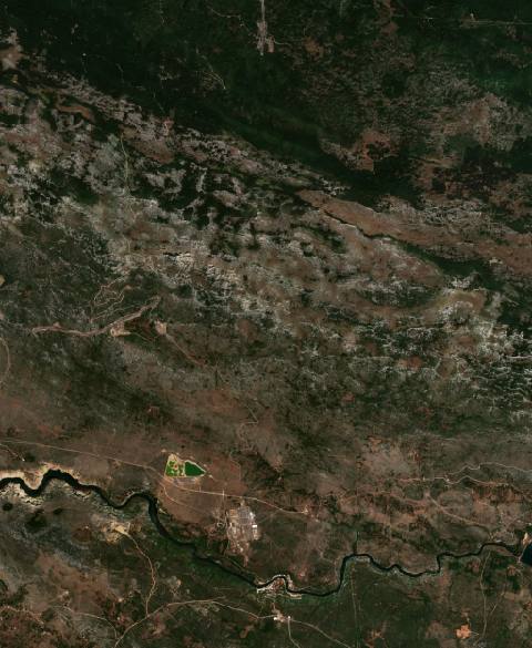 Satellite view near Obrovac, Croatia
