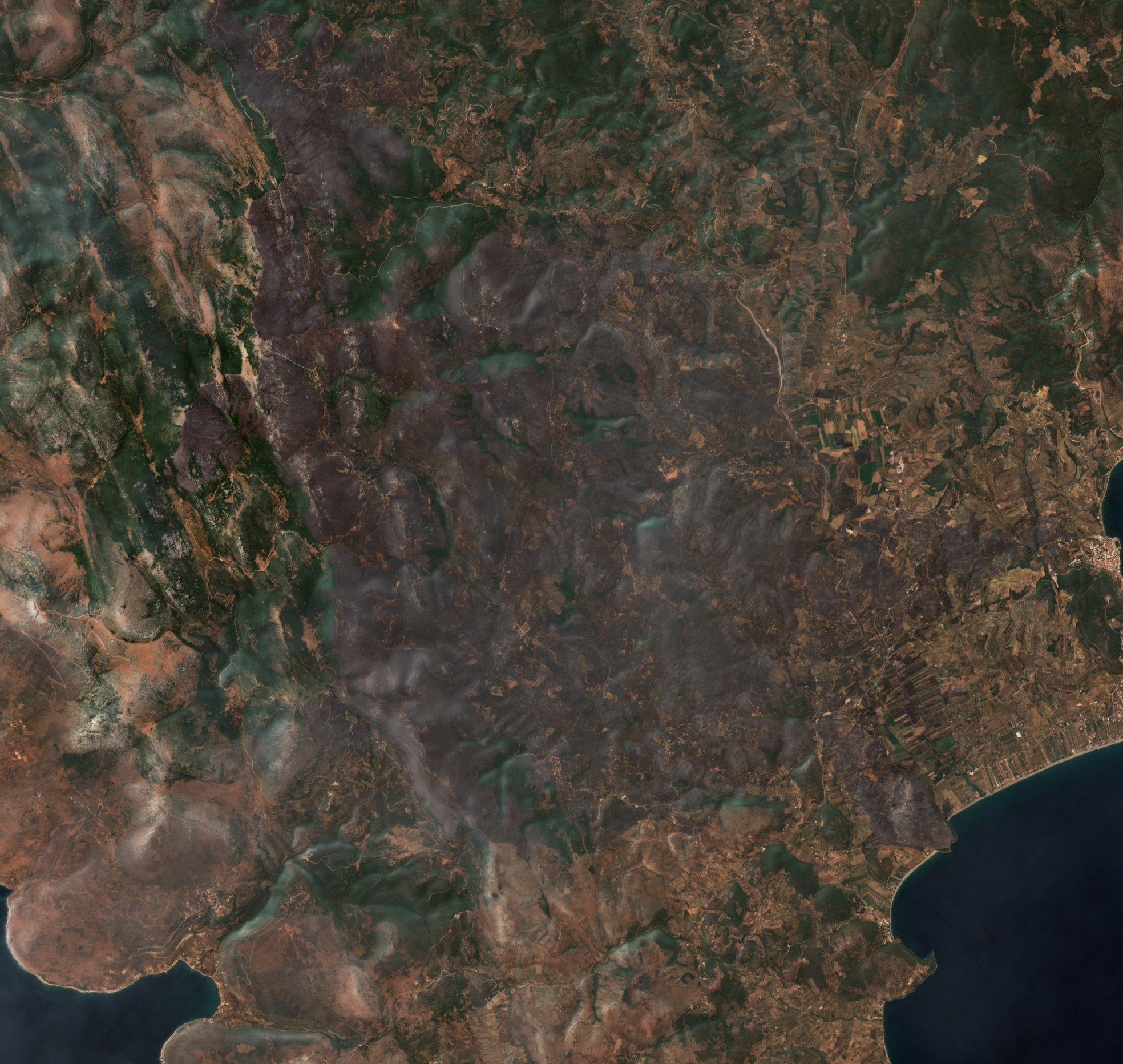 The burned area in 2021-ben