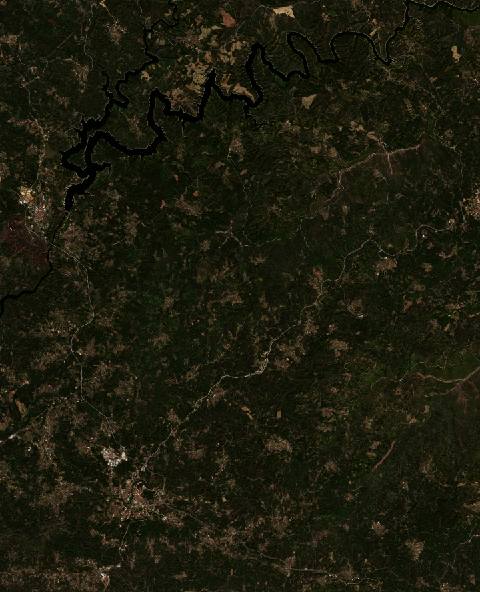 Satellite view near Oleiros, Portugal