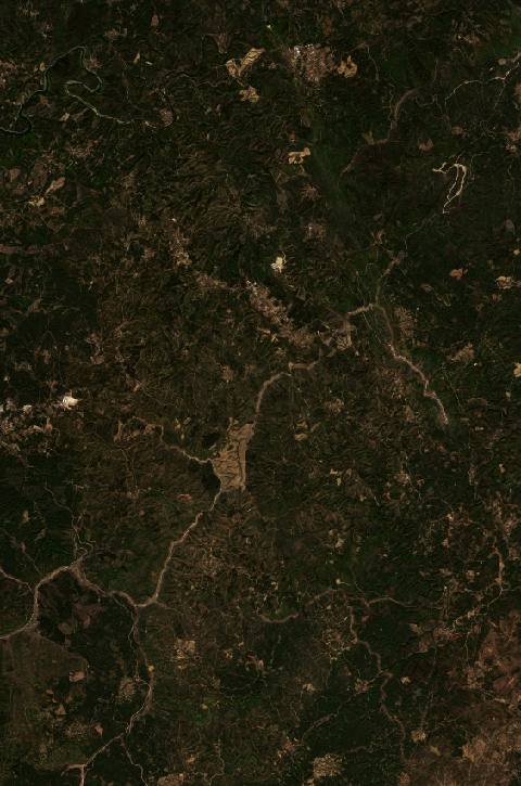 Satellite view near Oleiros, Portugal