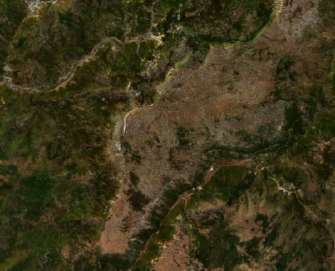 Satellite view near Orosh, Albania