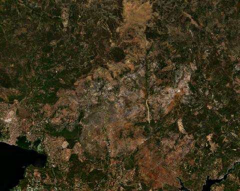 Satellite view near Ortaca, Turkey