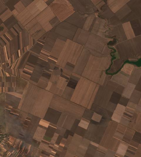 Satellite view near Piatra, Romania