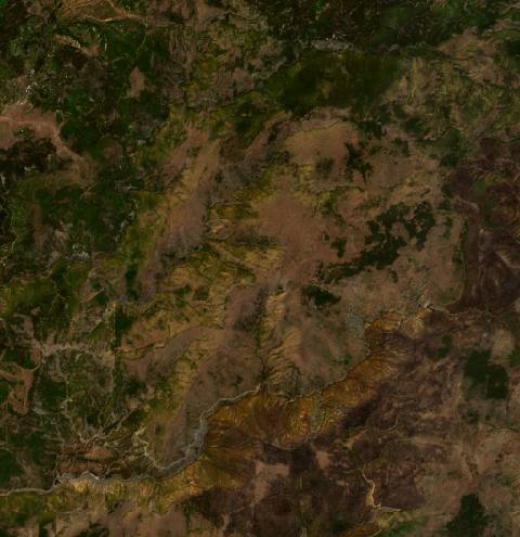 Satellite view near Pukë, Albania