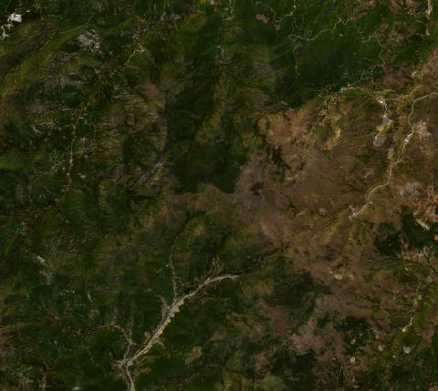 Satellite view near Shënmëri, Albania