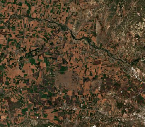Satellite view near Tecirli, Turkey