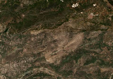 Satellite view near Vall de Gallinera, Spain