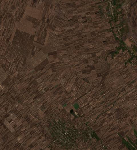 Satellite view near Vladimirovac, Serbia