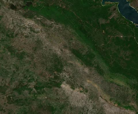 Satellite view near Vrlika, Croatia