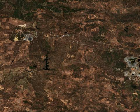 Satellite view near Zalamea la Real, Spain