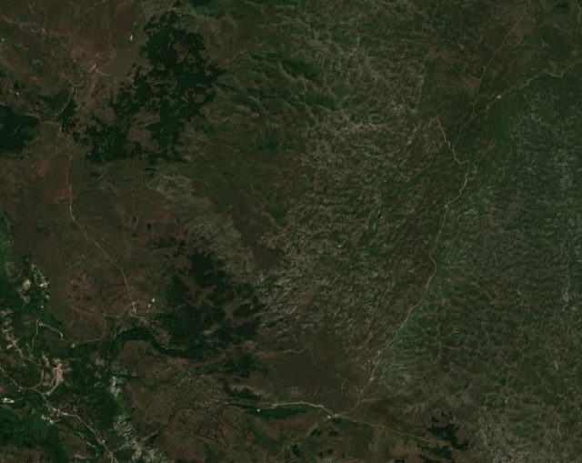 Burned area near Šavnik from space
