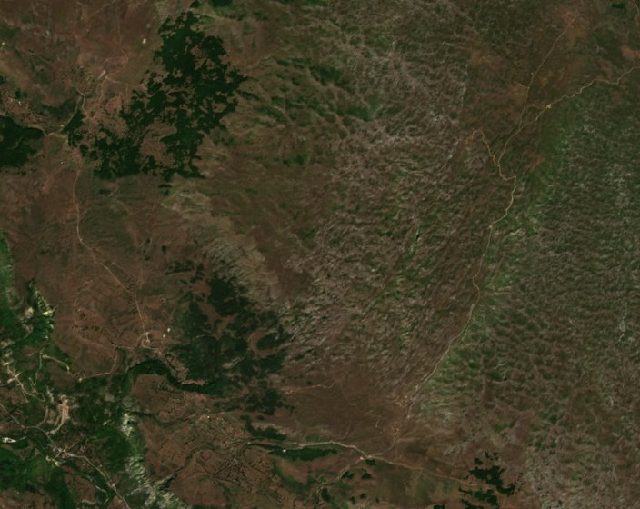 Burned area near Šavnik from space