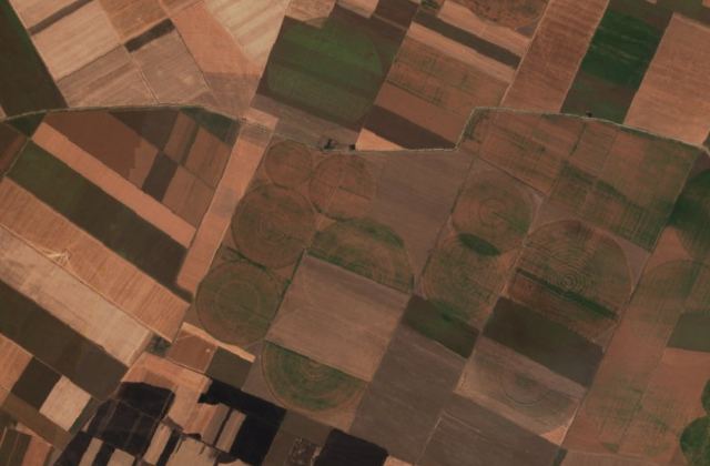 Burned area near Poiana Mare from space