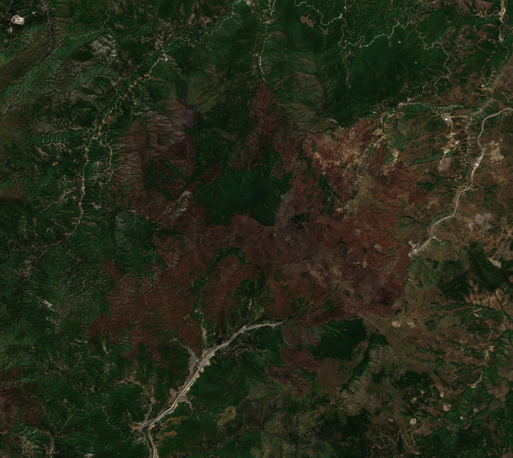 The area after the fire, September 3, 2021