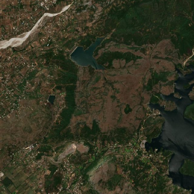 Burned area near Shkodër from space