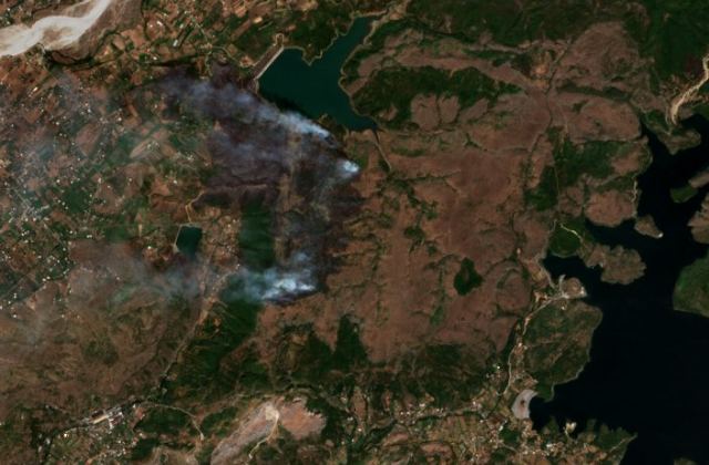 Burned area near Shkodër from space