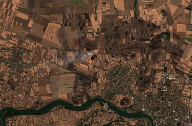 Burned area near Sremska Mitrovica from space
