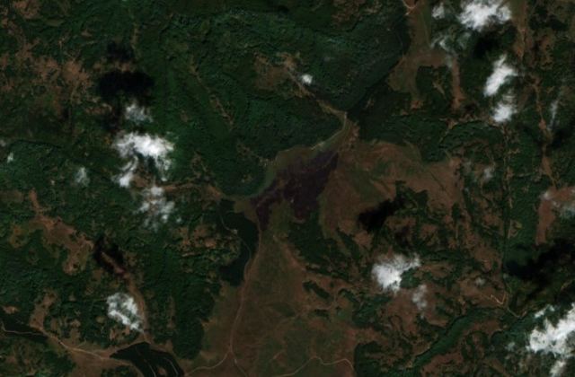 Burned area near Radovnica from space