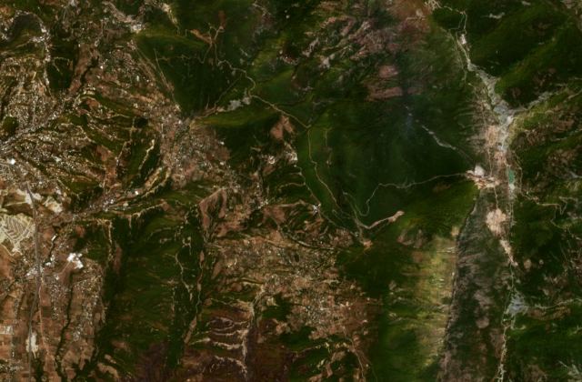 Burned area near Tirana from space