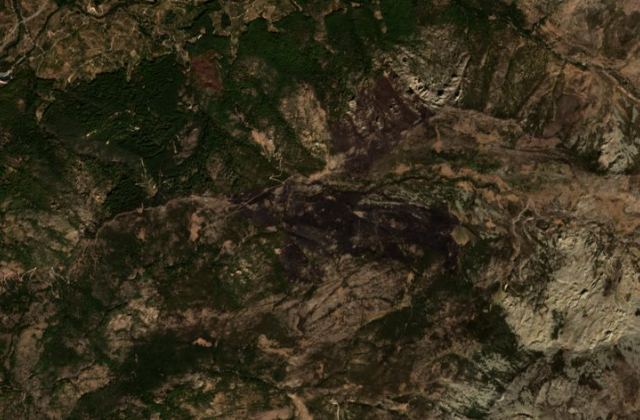 Burned area near Tornavacas from space