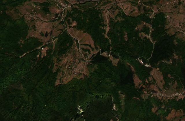 Burned area near Trnovo from space