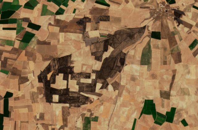 Burned area near Yunak from space